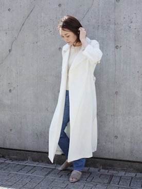「アイテム（トレンチコート）」を使った、KIWAさん（レディース・153cm）の春コーディネート