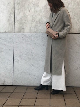 「URBAN RESEARCH（アーバンリサーチ）のアイテム（チェスターコート）」を使った、nodokaさん（レディース・159cm）の冬コーディネート
