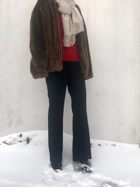 「KIFFE（キッフェ）のアイテム（ジャケット/アウター）」を使った、nodokaさん（レディース・159cm）の冬コーディネート