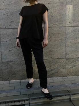 「BEAMS（ビームス）のアイテム（オールインワン・サロペット）」を使った、Cbbaさん（レディース・165cm）の夏コーディネート