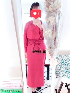 「VIS（ビス）のアイテム（セットアップ）」を使った、shioriさん（レディース・159cm）の夏コーディネート
