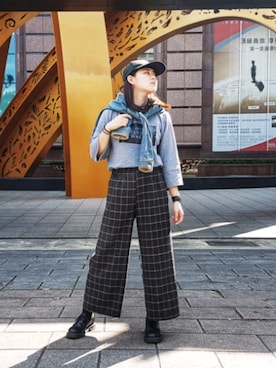 「CACO（カコ）のアイテム（帽子）」を使った、 Vert さん（レディース・160cm）の冬コーディネート