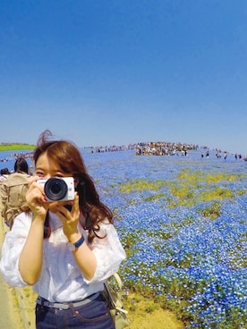 「ロングヘア」｜「アイテム（アナログ腕時計）」を使った、もえさん（レディース・148cm）の夏コーディネート