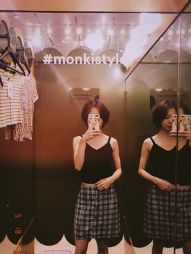 「MONKI（モンキ）のアイテム（キャミソール）」を使った、Glh11さん（レディース・162cm）の春コーディネート