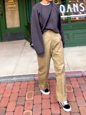 「THE SHINZONE（ザ　シンゾーン）のハイウエストチノパンツ（チノパンツ）」を使った、ATTSUさん（レディース・163cm）の秋コーディネート