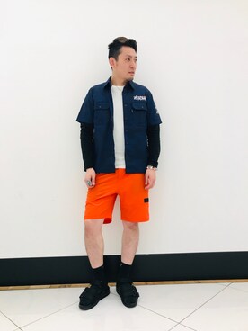 「レッドブル」｜Ｋ長袖愛好会さん（メンズ・170cm）の春コーディネート