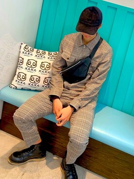H M エイチ アンド エム のセットアップ ベージュ系 を使ったメンズ人気ファッションコーディネート Wear