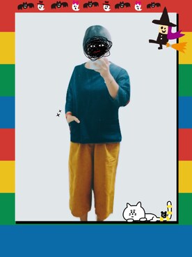 「アイテム（チノパンツ、オレンジ系）」を使った、Seraphさん（レディース・159cm）の秋コーディネート