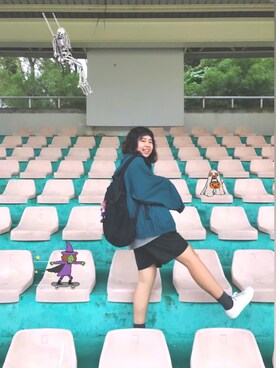 「school」｜「アイテム（ジャケット/アウター）」を使った、ユシさん（レディース・162cm）の秋コーディネート