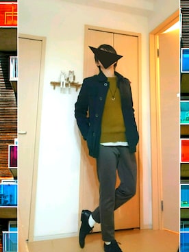 「GUコーデ」｜「アイテム（ミリタリージャケット）」を使った、Hika Seriさん（メンズ・170cm）の冬コーディネート