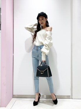 「LIPSERVICE（リップサービス）のアイテム（帽子）」を使った、suzuさん（レディース・163cm）の冬コーディネート