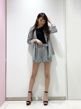 「LIPSERVICE（リップサービス）のアイテム（その他アウター）」を使った、suzuさん（レディース・163cm）の春コーディネート