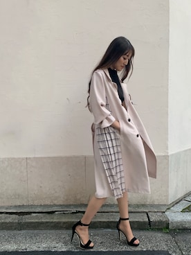 「LIPSERVICE（リップサービス）のアイテム（トレンチコート）」を使った、suzuさん（レディース・163cm）の春コーディネート