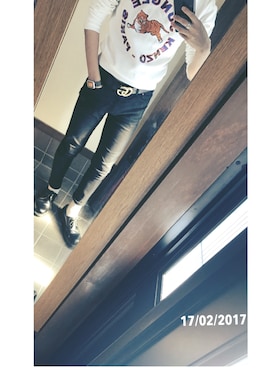 「KENZO JUNGLE（ケンゾージャングル）のアイテム」を使った、Sho.wearさん（メンズ・178cm）の冬コーディネート