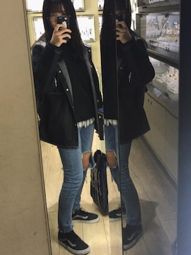 「Lulus（-）のアイテム（ジャケット/アウター）」を使った、陳品伃さん（レディース・166cm）の冬コーディネート