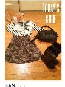 Heather | 今季秋口に買ったカモフラフレアスカート 膝上ちょい上丈(スカート)