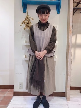 「TSUHARU by Samansa Mos2（ツハルバイサマンサモスモス）のアイテム（その他アウター）」を使った、コタニさん（レディース・158cm）の秋コーディネート