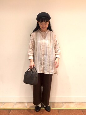 「TSUHARU by Samansa Mos2（ツハルバイサマンサモスモス）のアイテム（帽子）」を使った、コタニさん（レディース・158cm）の夏コーディネート
