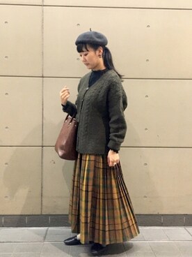 「TSUHARU by Samansa Mos2（ツハルバイサマンサモスモス）のアイテム（帽子）」を使った、コタニさん（レディース・158cm）の秋コーディネート