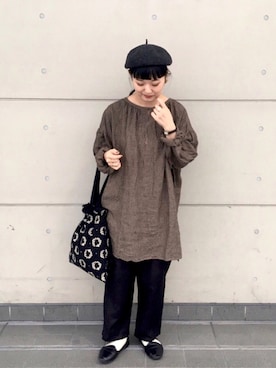 「TSUHARU by Samansa Mos2（ツハルバイサマンサモスモス）のアイテム（帽子）」を使った、コタニさん（レディース・158cm）の秋コーディネート