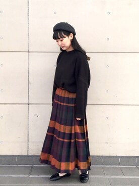 「TSUHARU by Samansa Mos2（ツハルバイサマンサモスモス）のアイテム（帽子）」を使った、コタニさん（レディース・158cm）の秋コーディネート
