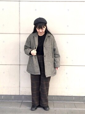 「Samansa Mos2（サマンサ モスモス）のアイテム（ステンカラーコート）」を使った、コタニさん（レディース・158cm）の冬コーディネート