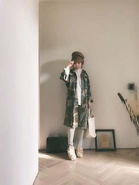 「ハイネックトップス」｜emi さん（レディース・149cm）の冬コーディネート