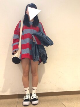 「オルチャンファッション」｜「アイテム（デニムジャケット）」を使った、N.O__☺︎さん（レディース・150cm）の春コーディネート