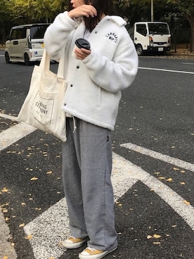 「Carhartt WIP（カーハートダブリューアイピー）のアイテム（ナイロンジャケット）」を使った、🌿さん（レディース・169cm）の秋コーディネート