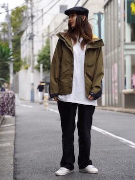 「carhartt」｜「アイテム（ハンチング/ベレー帽）」を使った、🌿さん（レディース・169cm）の秋コーディネート
