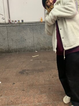 「Carhartt WIP（カーハートダブリューアイピー）のアイテム（ナイロンジャケット）」を使った、🌿さん（レディース・169cm）の冬コーディネート