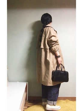 「ボーイフレンドコート」｜cazcoさん（レディース・157cm）の冬コーディネート