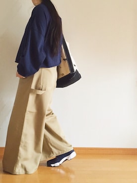 「niko and...（ニコアンド）のメンテンBIGBIG Ｔシャツ【niko and ...】（Tシャツ/カットソー）」を使った、cazcoさん（レディース・157cm）の春コーディネート