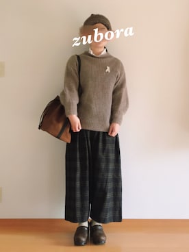 「アイテム（ブローチ/コサージュ）」を使った、cazcoさん（レディース・157cm）の冬コーディネート