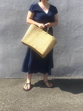 「Encachette（アンキャシェット）のアイテム」を使った、cazcoさん（レディース・157cm）の夏コーディネート