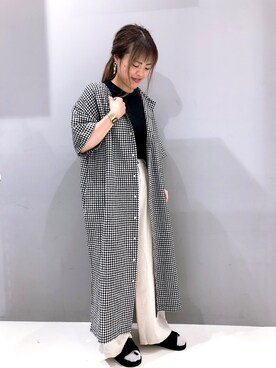 「CRAFT STANDARD BOUTIQUE（クラフトスタンダードブティック）のリネン混3wayバックボタンスクエア半袖ワンピース（ワンピース、その他）」を使った、maikoさん（レディース・157cm）の春コーディネート