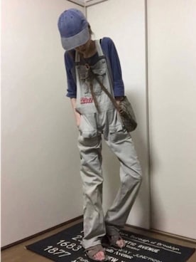 「HYSTERIC GLAMOUR（ヒステリックグラマー）のアイテム（サロペット/オーバーオール）」を使った、うーたんさん（レディース・156cm）の夏コーディネート