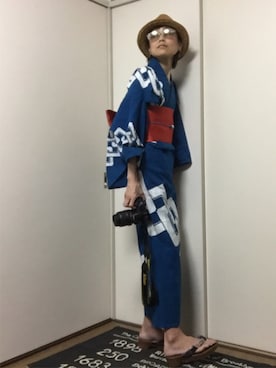 「浴衣」｜「アイテム（雑貨/ホビー）」を使った、うーたんさん（レディース・156cm）の夏コーディネート