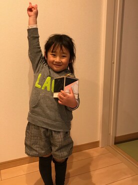 「お墓まいり」｜理絵さん（キッズ・90cm）の春コーディネート
