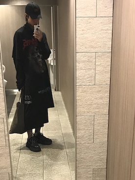 「RICK OWENS」｜「アイテム（その他トップス）」を使った、りゅうせいみマンさん（メンズ・180cm）の夏コーディネート