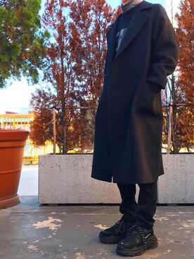 「CLANE（クラネ）のアイテム（スウェット）」を使った、りゅうせいみマンさん（メンズ・180cm）の冬コーディネート