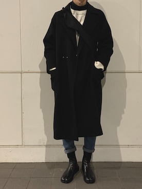 「足袋」｜「アイテム（チェスターコート）」を使った、りゅうせいみマンさん（メンズ・180cm）の冬コーディネート