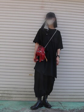 「RAF SIMONS（ラフシモンズ）のアイテム（帽子）」を使った、りゅうせいみマンさん（メンズ・180cm）の夏コーディネート