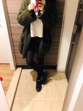 「ゆるカジ」｜「アイテム（スウェット）」を使った、もふもふさん（レディース・163cm）の秋コーディネート