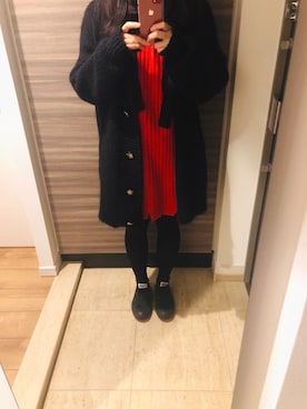 「だぼだぼ」｜「アイテム（ワンピース/ドレス）」を使った、もふもふさん（レディース・163cm）の秋コーディネート