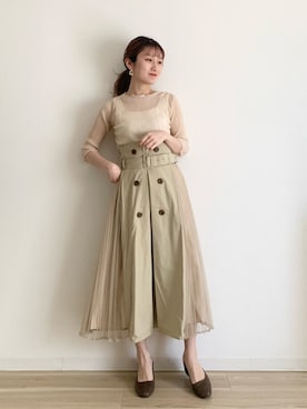 「トレンチスカート」｜MiOさん（レディース・155cm）の春コーディネート