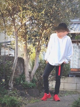 「ダニエルウェリントン」｜「アイテム（スウェット）」を使った、くにさん（メンズ・173cm）の冬コーディネート