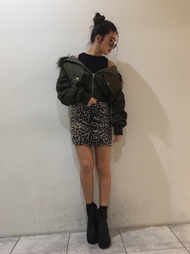 「ENVYM（アンビー）のアイテム（ブルゾン）」を使った、ENVYM_RIKAさん（レディース・161cm）の秋コーディネート