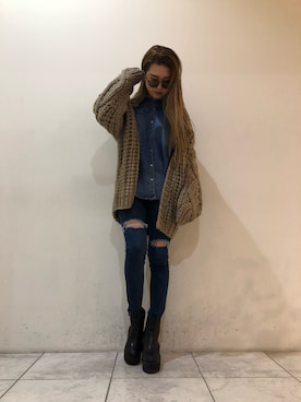 ENVYM_RIKAさん（レディース・161cm）の冬コーディネート