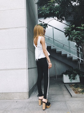 「アイテム（その他トップス）」を使った、ENVYM_RIKAさん（レディース・161cm）の夏コーディネート